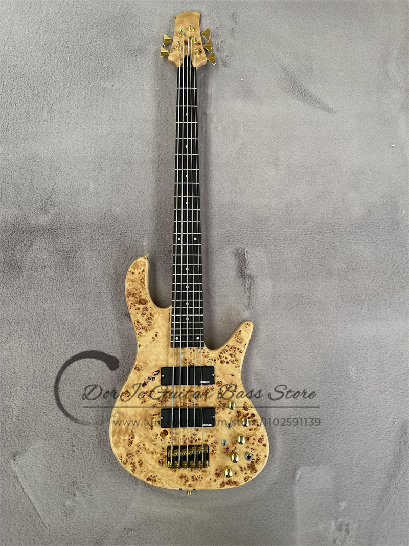 Bass Guitar Fretless - 5 Snaren Basgitaar Fode Bas Esdoorn