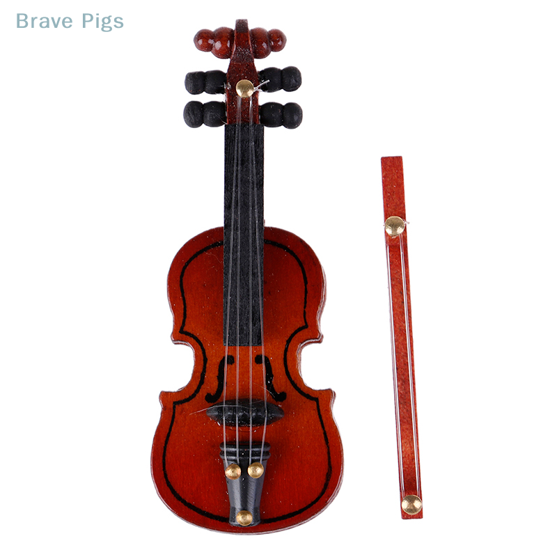 Musical Instrument Fiddle - Poppenhuis Viool Mini Houten Instrumenten Miniatuur