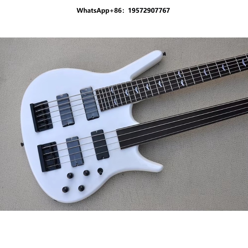 Bass Guitar Fretless - Dubbele hals 4+5 snaren elektrische basgitaar