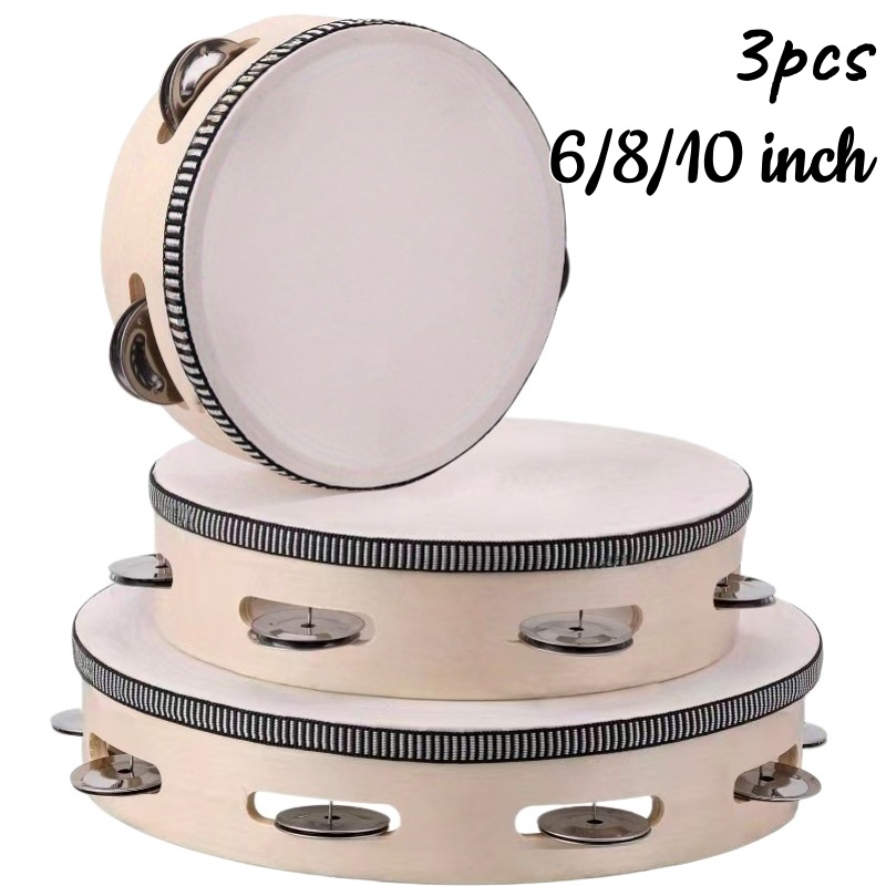 Musical Instruments Game - 1/3pcs Houten Tamboerijn 6/8/10inch Handheld Drum