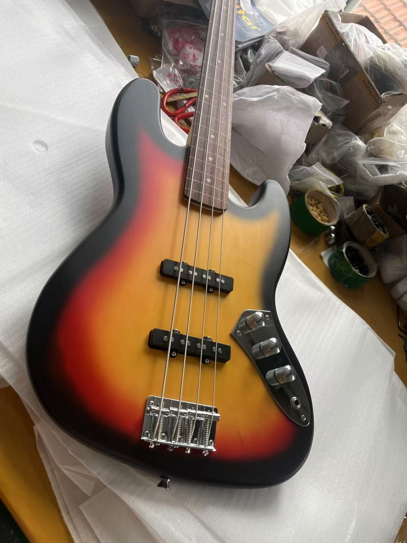 Bass Guitar Fretless - Gratis levering van hoogwaardige 4-snarige elektrische
