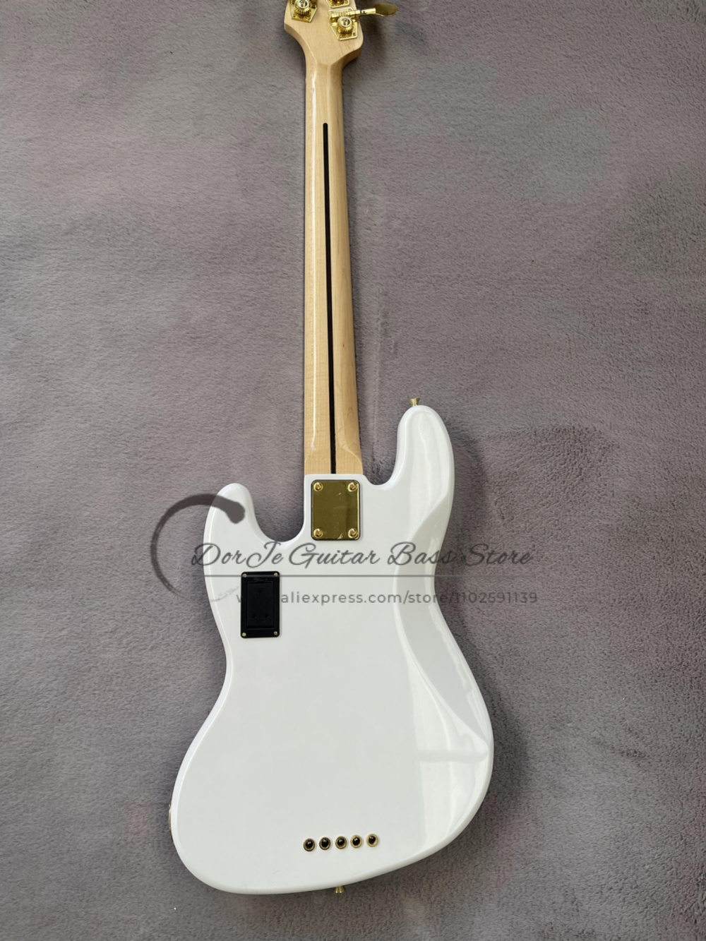 5-snarige witte bas, gouden va - Bass Guitar Fretless recensie en prijs